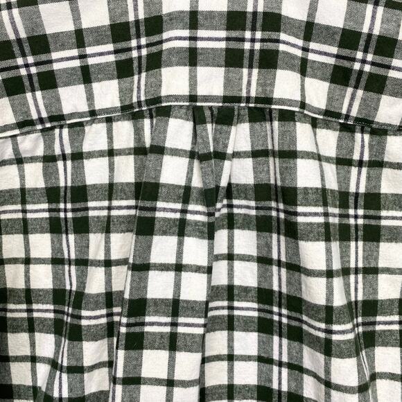 Vintage Eddie Bauer Green Plaid Flannel Button Up Shirt Mens Tall XL Heavyweight - Picture 5 of 8